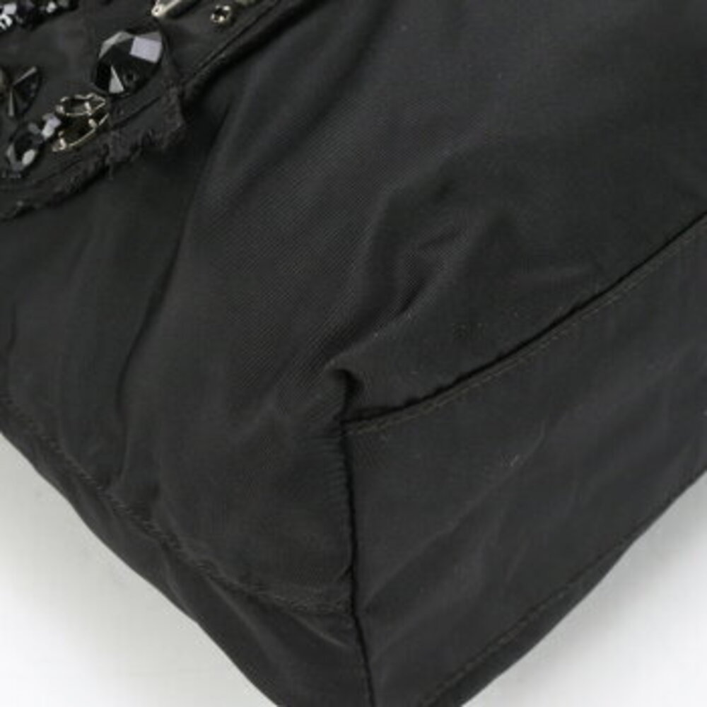 Prada Tessuto tote bag triangle logo beaded rhinestones ERE - Picture 10 of 14